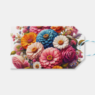 Colourful Floral/Spring Zinnia/Rose Gift Tags