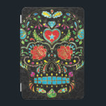 Colourful Floral Sugar Skull Glitter And Gold 2 iPad Mini Cover<br><div class="desc">Cool colourful retro floral sugar skull glitter texture look with gold tones accents. Black background</div>