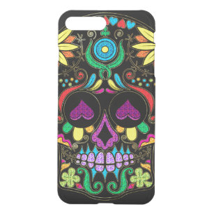 Colourful Floral Sugar Skull Glitter And Gold 3 iPhone 8 Plus/7 Plus Case