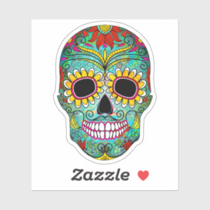 Colourful floral sugar skull no.3