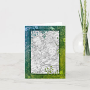 Colourful Floral Swirl Frame Photo Card