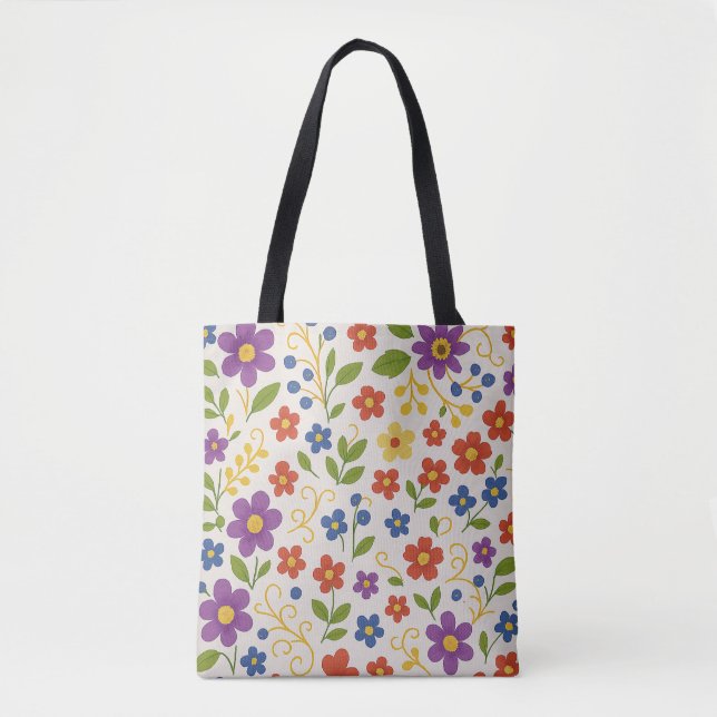 Colourful Floral Tote Bag (Front)