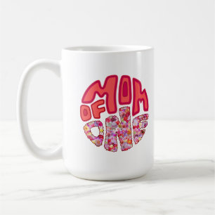 Colourful Floral Typography Mum Of One Birthday Coffee Mug