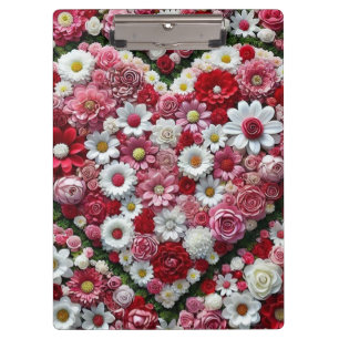 Colourful, floral valentine's day heart clipboard
