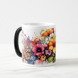 Colourful Floral Vibrant Botanical Garden Design  Magic Mug