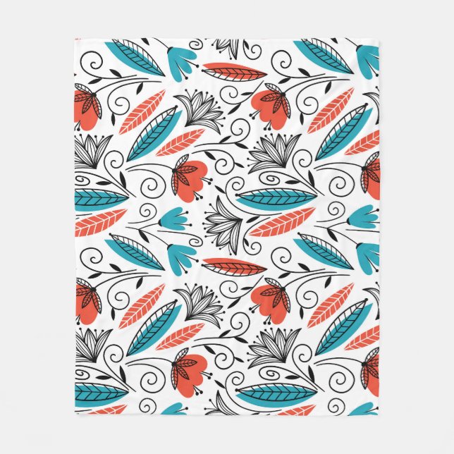 Colourful floral: vibrant seamless pattern. fleece blanket (Front)