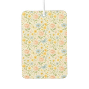 Colourful Floral vintage pattern with butterflies Car Air Freshener