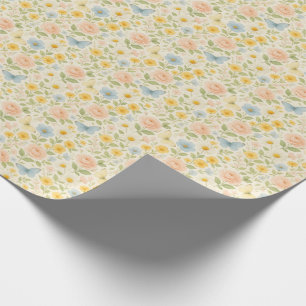 Colourful Floral vintage pattern with butterflies Wrapping Paper
