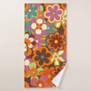 Colourful Floral vintage Seamless Pattern. Retro 7 Bath Towel