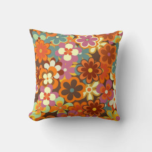 Colourful Floral vintage Seamless Pattern. Retro 7 Cushion