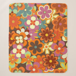 Colourful Floral vintage Seamless Pattern. Retro 7 Sherpa Blanket