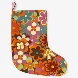 Colourful Floral vintage Seamless Pattern. Retro 7 Small Christmas Stocking