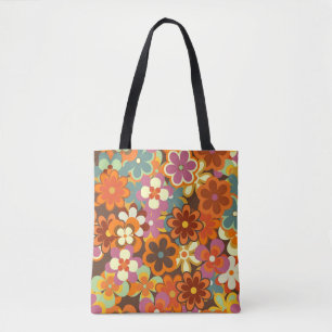Colourful Floral vintage Seamless Pattern. Retro 7 Tote Bag