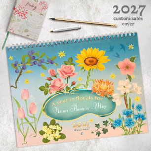 Colourful Floral Wall Calendar 2027, Art Nouveau