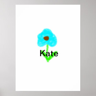 Colourful floral watercolor add name text poster