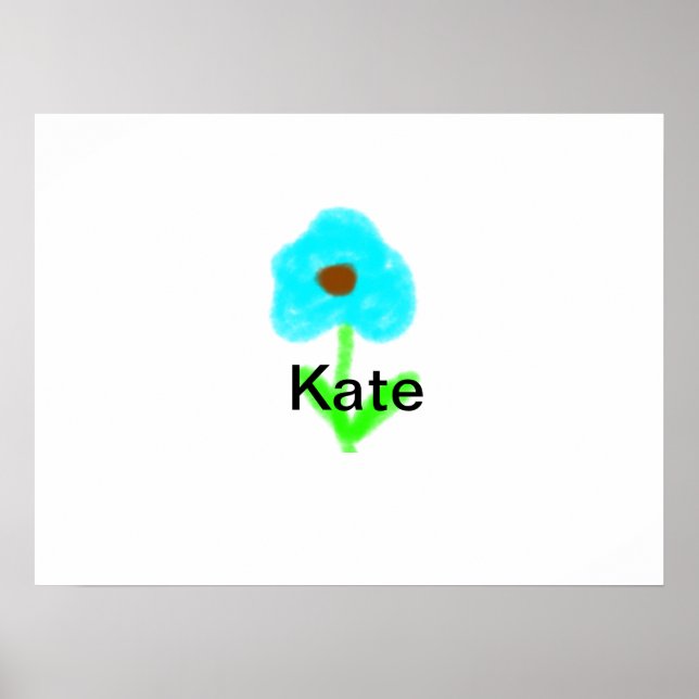 Colourful floral watercolor add name text poster (Front)