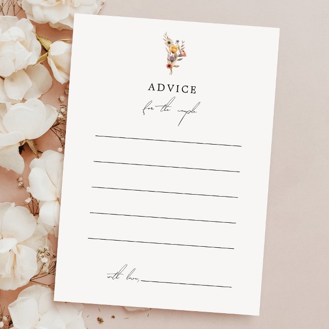 Colourful Floral Wedding Advice Card (Creator Uploaded)