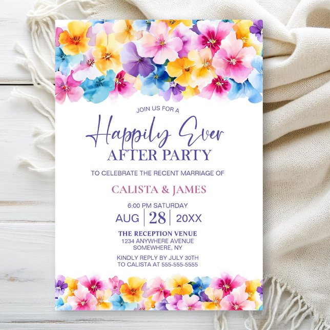 Colourful Floral Wedding After Party Invitation (Creator Uploaded)