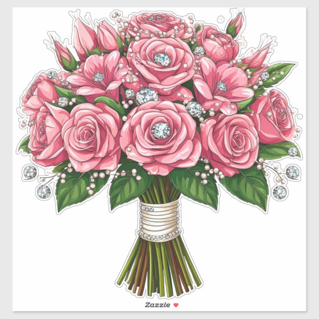 Colourful Floral Wedding Bouquet (Sheet)