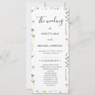 Colourful Floral wedding ceremony program