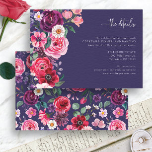 Colourful Floral Wedding Enclosure Card