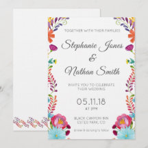 Colourful Floral Wedding Invitation