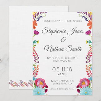 Colourful Floral Wedding Invitation