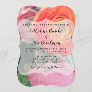 Colourful Floral Wedding Invitation