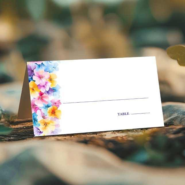 Colourful Floral Wedding Place Card (Creator Uploaded)