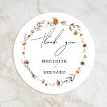 Colourful Floral Wedding Thank You Favour Classic Round Sticker<br><div class="desc">Celebrate your love with the Colourful Floral Wedding Thank You Favour Classic Round Sticker design, a vibrant fusion of romantic boho fairytale charm and elegant botanical beauty. Featuring an artful arrangement of delicate watercolor florals and sophisticated styling, this design evokes the enchantment of a blooming flower garden, perfect for weddings...</div>