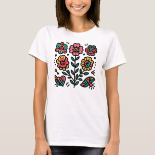 Colourful Floral Whimsical Abstract Flowers T-Shirt