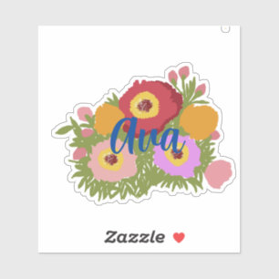 Colourful Floral With Custom Name