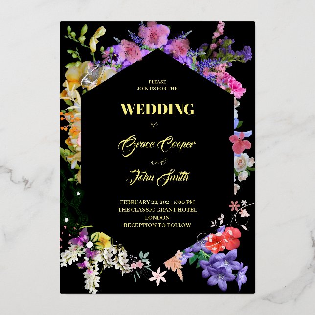 colourful floral with geometric shape border (Front)