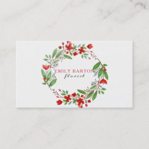 Colourful Floral Wreath Business Card