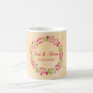 Colourful Floral Wreath Coffee Mug