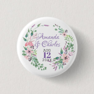 Colourful Floral Wreath Frame 3 Cm Round Badge
