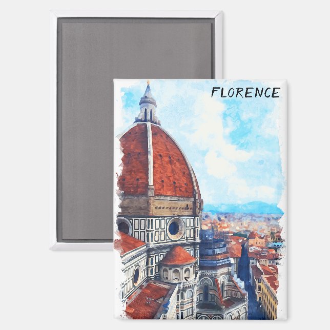 Colourful Florence Italy Duomo Cathedral Magnet (Front/Back)