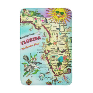 Colourful Florida Greetings  Bath Mat