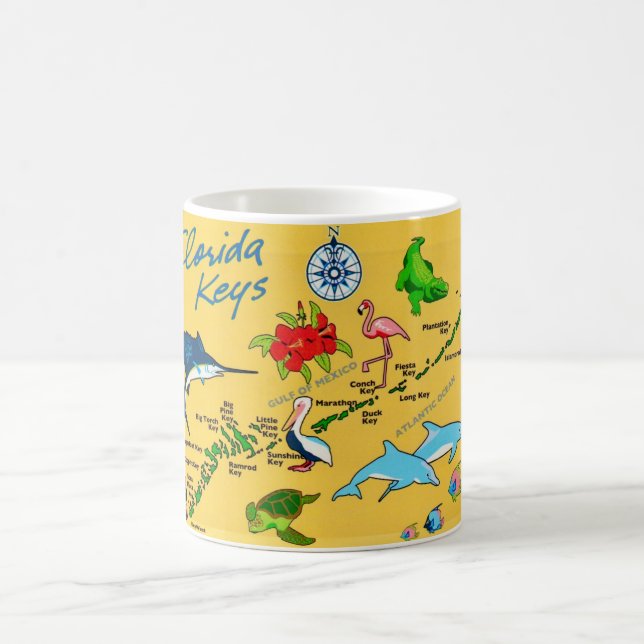 Colourful Florida Keys Map Mug (Center)