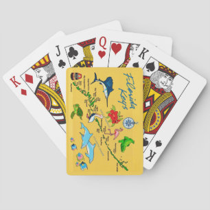Colourful Florida Keys Map Playing Cards