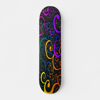 Colourful Flourish Pattern Skateboard