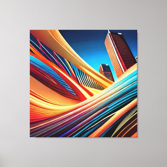 Colourful Flow Art Comic Mode Canvas Print (Front)