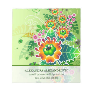 Colourful Flower Arraignment Illustration Template Notepad