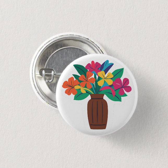 Colourful Flower Arrangement 3 Cm Round Badge (Front & Back)