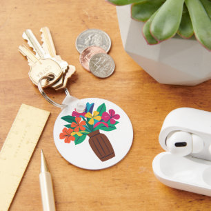 Colourful Flower Arrangement Key Ring