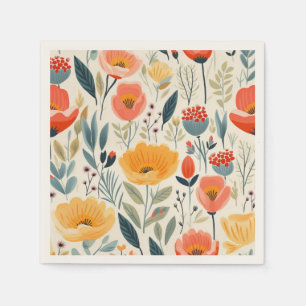 Colourful Flower Art Napkin