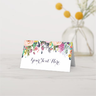 Colourful Flower Baby Shower Tent Cards