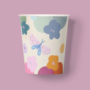 Colourful Flower Birthday Dopamine Paper Cups