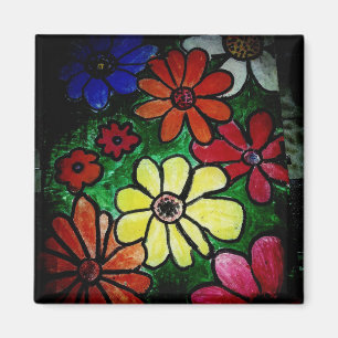colourful flower bloom magnet