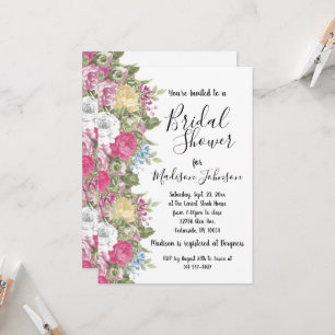 Colourful Flower Blooms Bridal Shower  Invitation